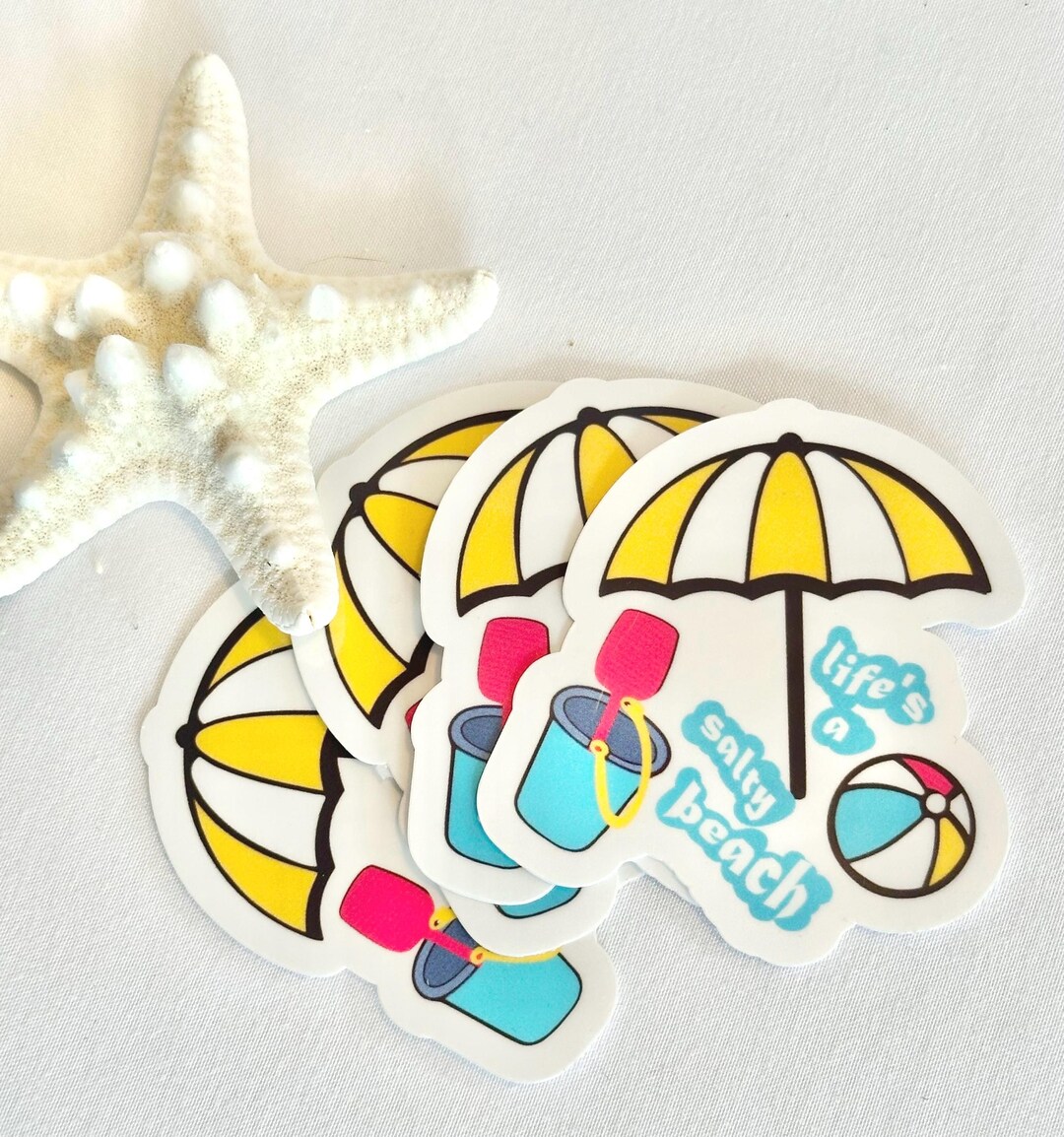 Playful Beach Themed Stickers | Laptop, Scrapbook Decals - Etsy