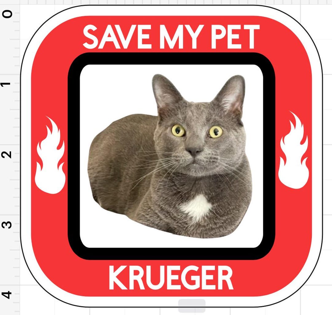 Custom Pet Photo Emergency Sticker: Dog, Cat, Pet Rescue Sign - Etsy