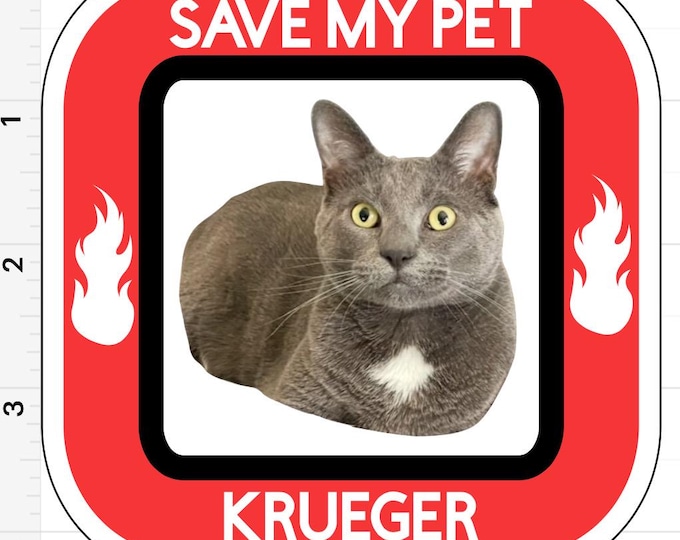 Photograph Pet Notification door/window sticker | Personalized for Rescue in case of Emergency | Customized for your dog, cat, etc |