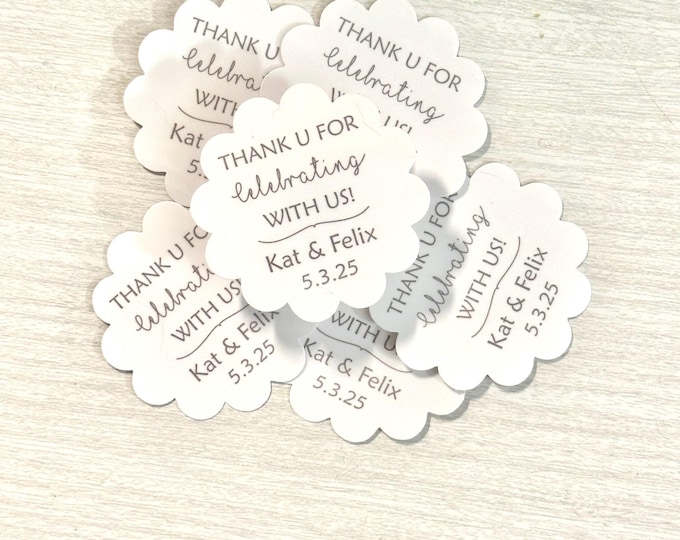 Wedding Guest Favor Stickers | Labels for Wedding Favors |  Reception Table Gift Light Up Bottle | Escort Card | Place Seat AssignmentMarker