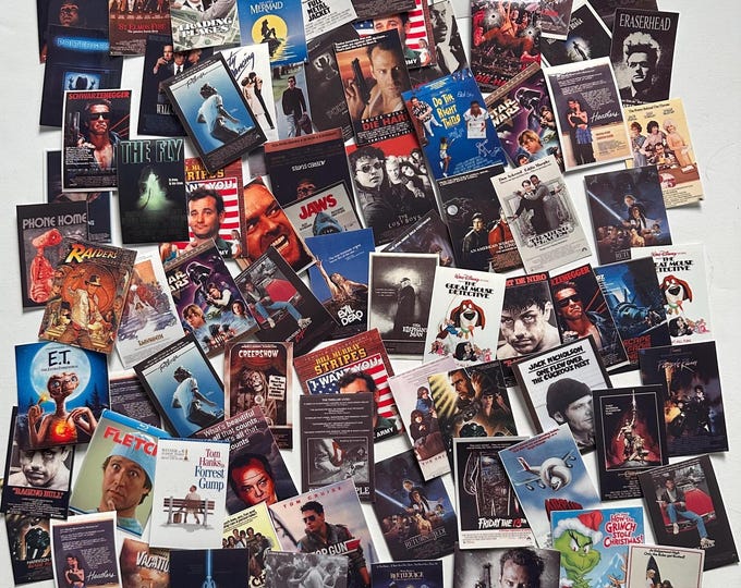 80’s Movie Theme Stickers | 1980’s Random Theater Poster Sets | Popular Eighties Party Decor | Mini Decal Film Poster Replicas of 80s Movies