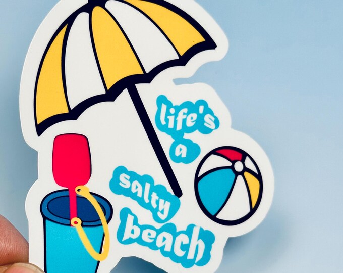 Beachin Themed Stickers | Life’s a Salty Beach Laptop Notebook Scrapbook | No Likes a Shady Beach | 1 - 12 pc. set | BUY any 3 GET 1 FREE