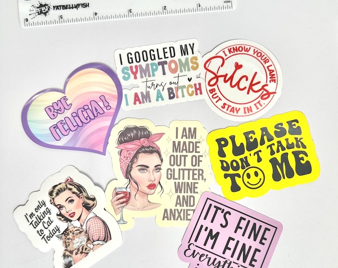 Sarcastic Funny sticker-It’s Fine I’m Fine Everything is Fine-Funny Sarcastic sticker-water bottle sticker-laptop sticker phone sticker