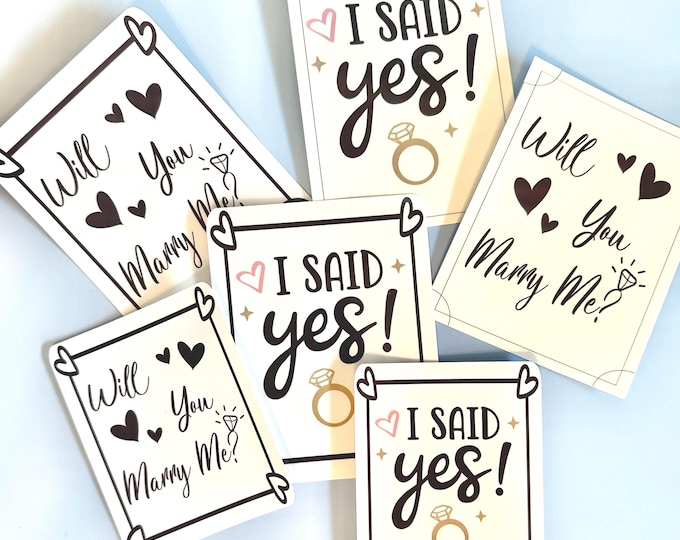 Proposal Bottle Labels for Wine & Liquor Bottles | Lighted Bottles with Will You Marry Me I Said Yes | She Said Yes Vinyl Sticker Proposal