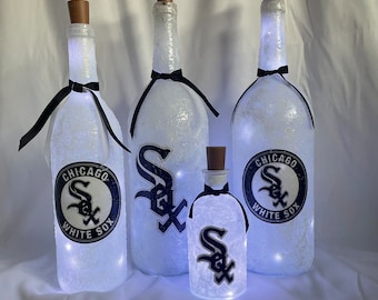 Chicago White Sox lighted bottles. White Sox lights. Chicago White Sox light up bottles. Chicago White Sox Man Cave