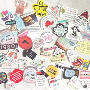 80’s Pop Culture Random Movie Quote Decals | I Heart the 80’s Theme Vinyl Stickers | All Original Creative by Myself | Popular Eighties Sets
