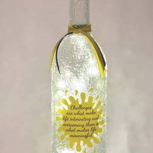 Unique Lighted bottles with fairy lights | Light up subtle lamp-like illumination | Motivational saying wine bottle | Laptop inspirational