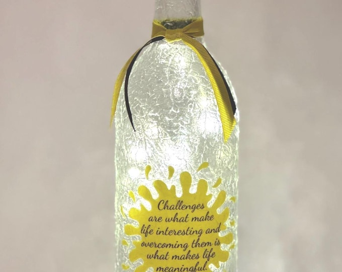Unique Lighted bottles with fairy lights | Light up subtle lamp-like illumination | Motivational saying wine bottle | Laptop inspirational