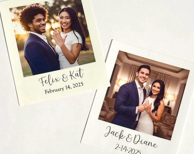 Custom Photo Labels for Wedding Favor | Personalized Wine Bottle Picture Sticker for Marriage Journey | Reception Guest Thank You | Proposal