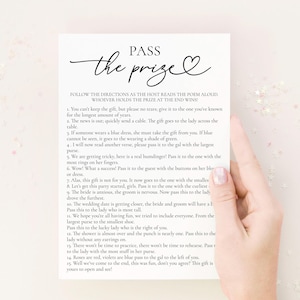 Pass the Prize Bridal Shower Game, Digital Printable Fun for Bridal Parties, Engaging Group Activity