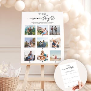 Editable Bridal Shower Game Sign: Couples Photo Guessing Activity (Printable Template)