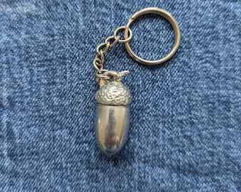 Large Pewter Acorn keyring / keychain or zipper charm