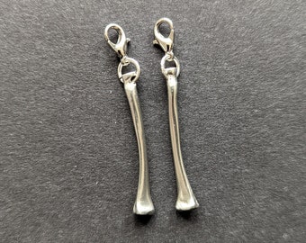 Pewter Anatomical Radius zipper charms (pair) | medicine | medical | orthopedic | anatomy | gift | student | doctor | bone