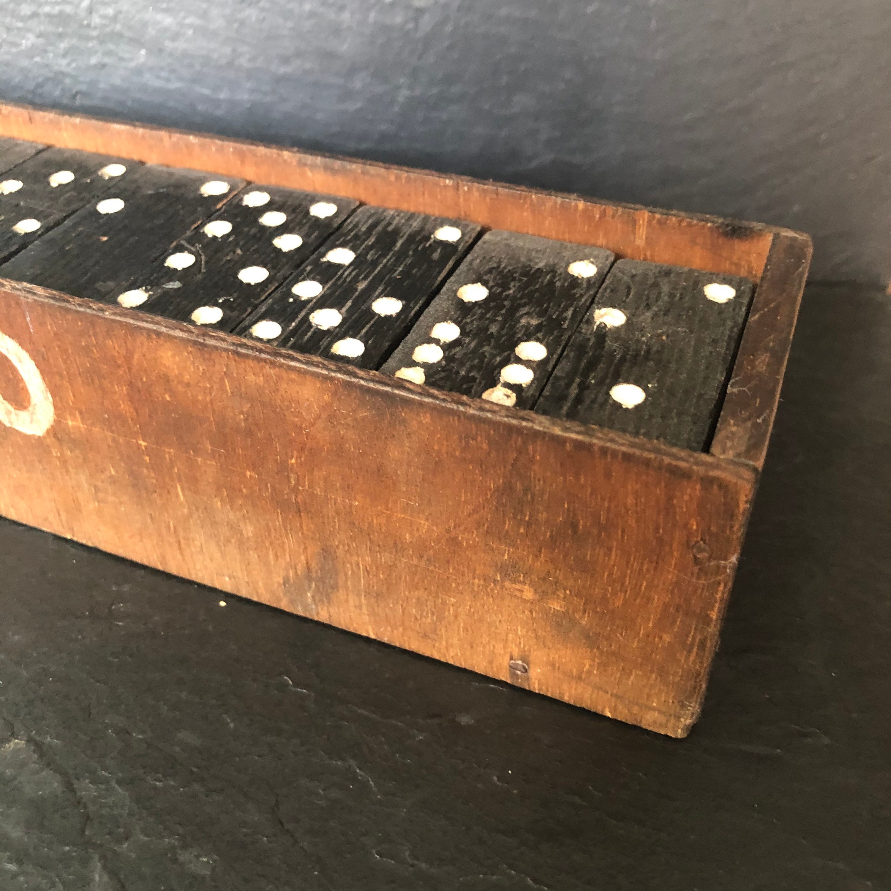 Vintage dominoes. Handmade wooden domino box. Handmade wooden | Etsy