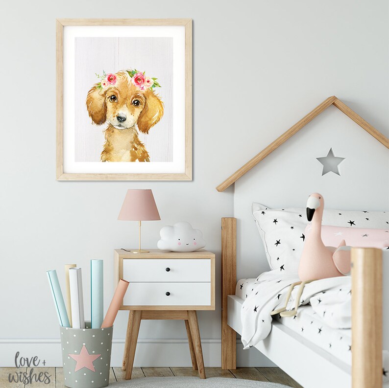 Puppy Print Dog Wall Art Kids Art Print Nursery Art Print Etsy