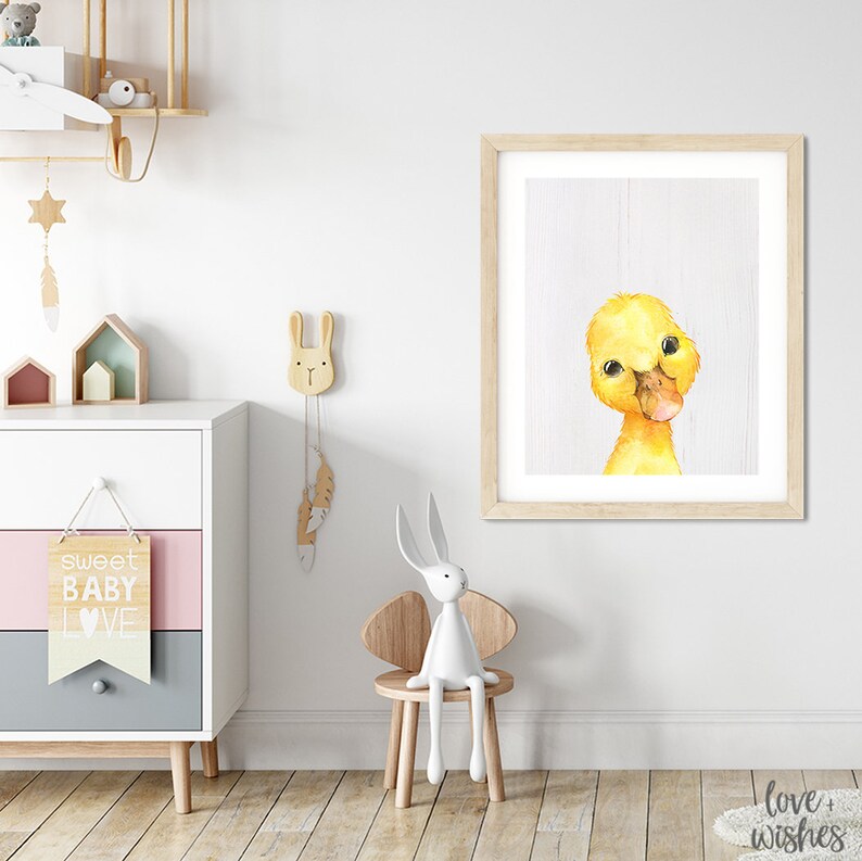 Duck Print Duck Nursery Art Duck Room Decor Baby Animals Etsy