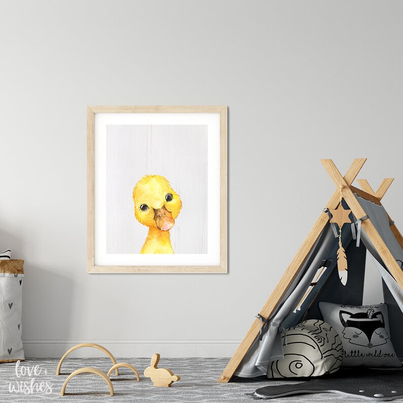 Duck Print Duck Nursery Art Duck Room Decor Baby Animals Etsy