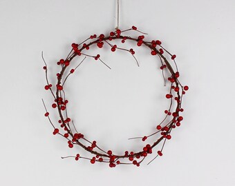 Faux Berries Wreath 3 sizes Christmas Brass Hoop