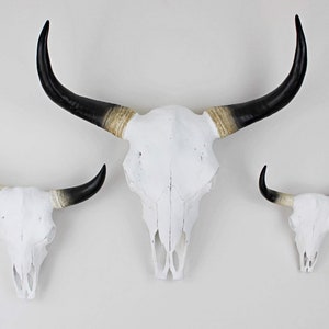 Beautiful Hand Painted Faux Cow Skull with Copper Mandala 3 sizes available image 7