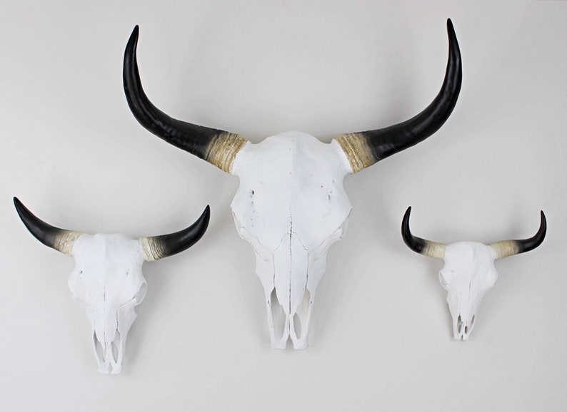 Beautiful Hand Painted Faux Cow Skull with Copper Mandala 3 sizes available image 7