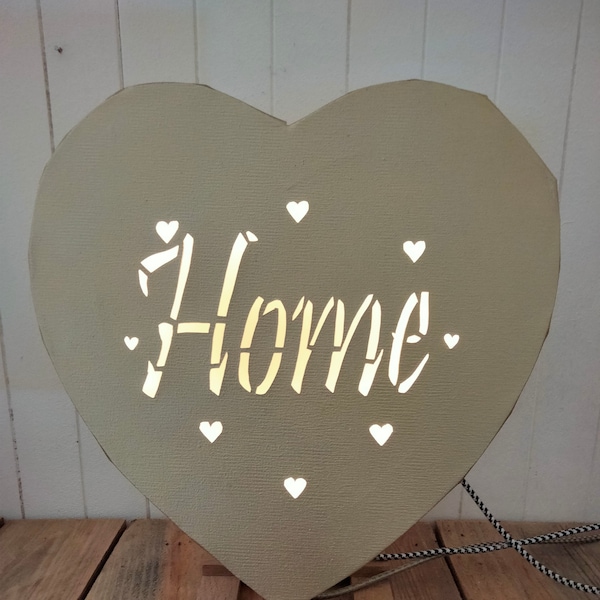 Tableau en forme de coeur avec LED, Home, décoration murale