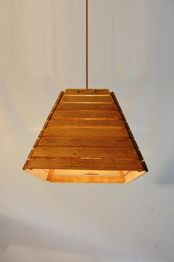 Wooden lamp shade made from recycled oak wood floor wood Etsy