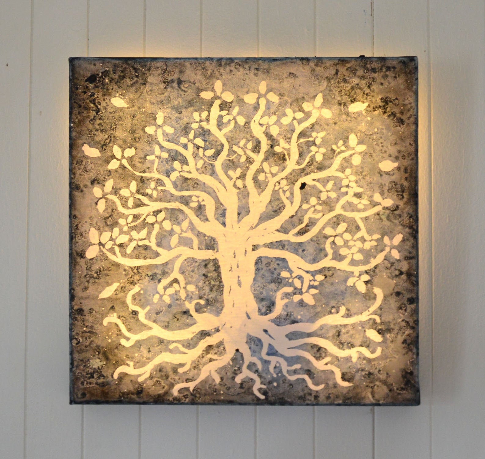 Tableau lumineux LED, Couleurs personnalisables, décoration murale, 'Arbre  de vie