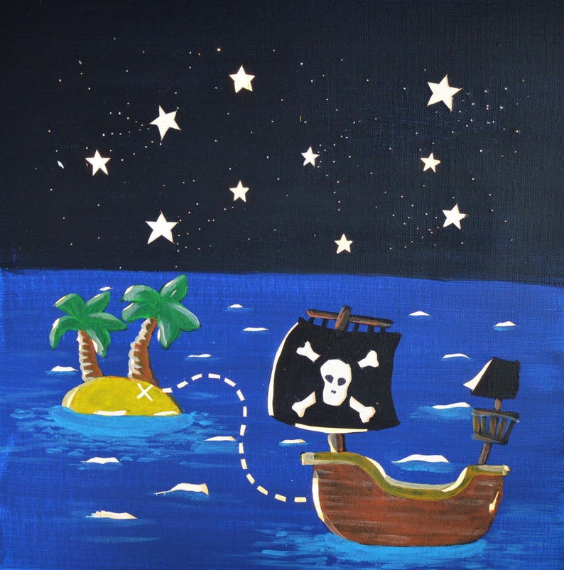 Tableau lumineux LED, décoration murale chambre d'enfant 'Bateau de pirate' image 6