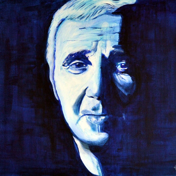 Portrait à l'acrylique de Charles Aznavour