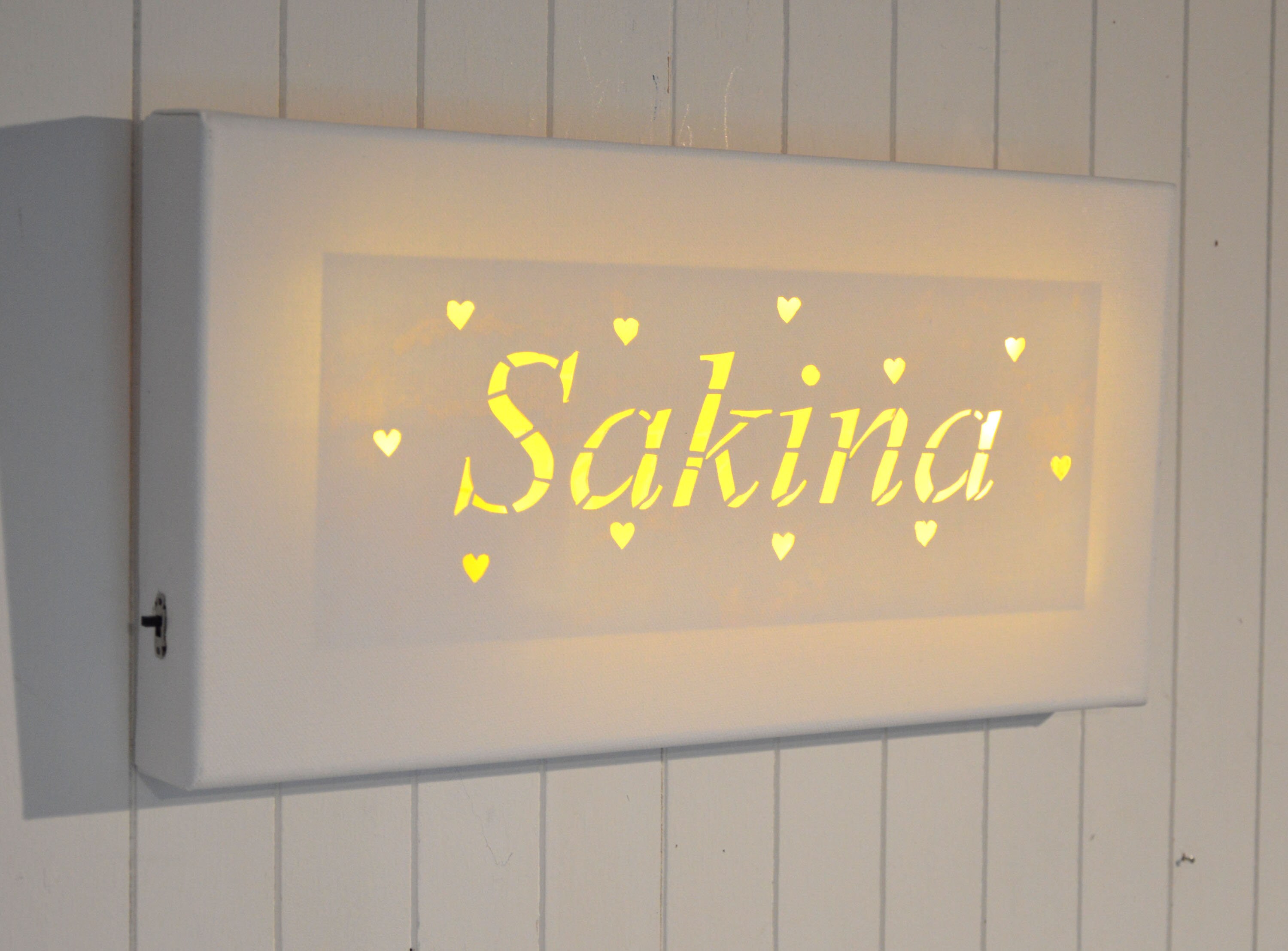 Led Canvas Art Name or Word Customizable Wall Decoration Etsy