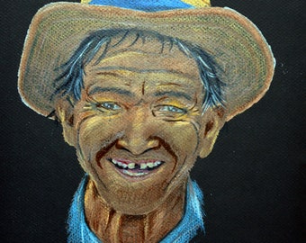 Ethnic portrait with pencils 'Macelo from Venezuela'