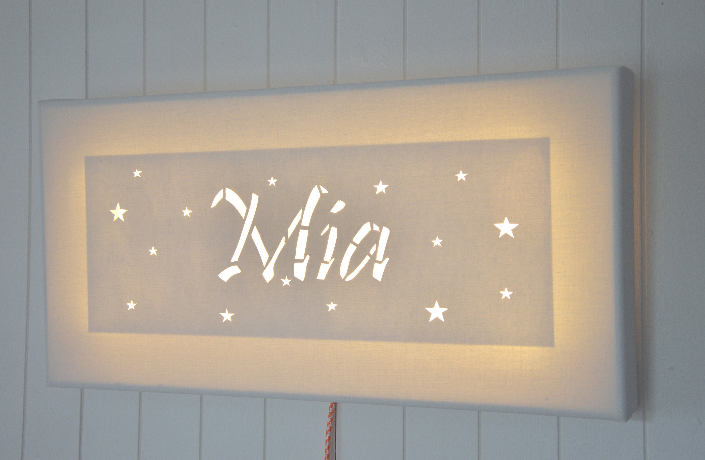 Led Canvas Art Name or Word Customizable Wall Decoration Etsy