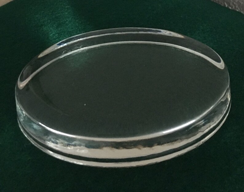 Vintage Oval Leaded Glass Paperweight Blank Etsy