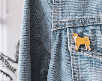 Dog Enamel Pin, Inu