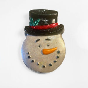 Cute Snow Man Face Christmas Tree Ornament 4&quot;