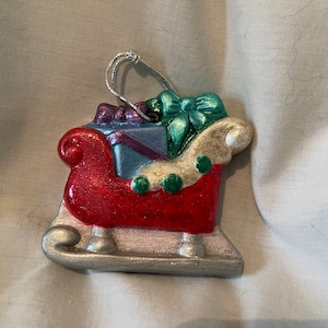 3 inch Santa’s Sleigh Christmas Tree Ornament