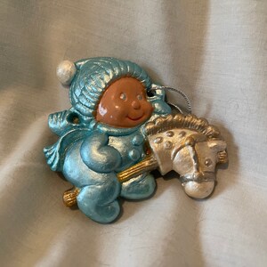 3 Inch Child on Toy Horse Christmas Tree Ornament
