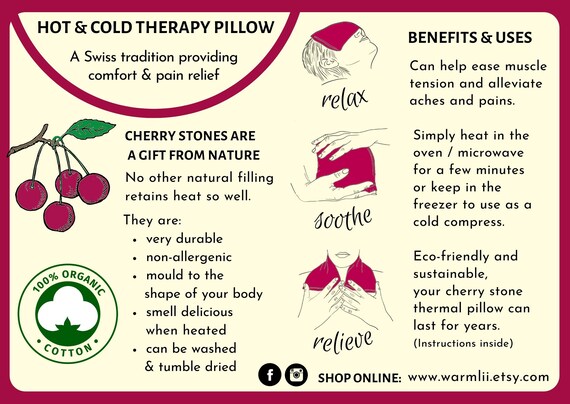 Cherry stone top thermal pillow