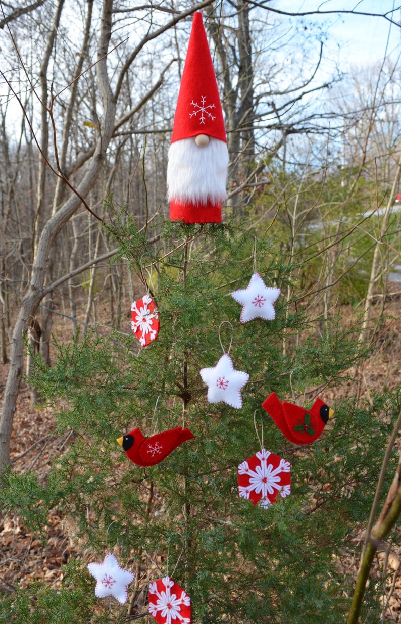 Gnome Christmas Tree Topper Tree Topper Felt Tree Topper Etsy