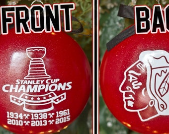 Chicago Blackhawks Ornament - Stanley Cup Ornament - Hockey gift - Chicago Sports