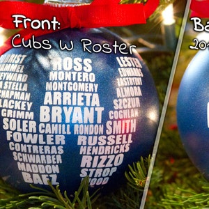 2016 Cubs W Ornament 4&quot;, World Series Champions, MLB, Wrigley Field, Fly The W, Christmas Ornament, Chicago Cubs Roster