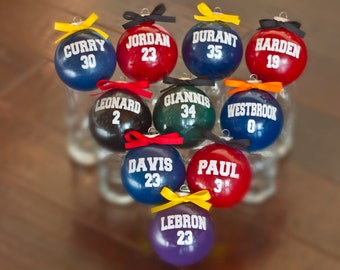 Basketball Player Ornaments - Curry, Kobe Bryant, Kevin Durant, Harden, Leonard, Giannis, Westbrook, Davis, Paul, LeBron, Christmas Gift
