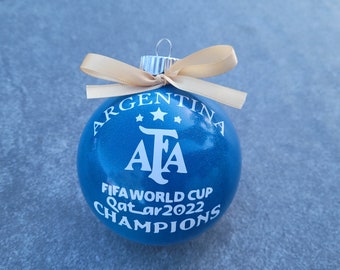 Argentina FIFA World Cup Qatar 2022 Champions (World Cup Christmas Ornament) - Soccer, Football, Messi Xmas gift