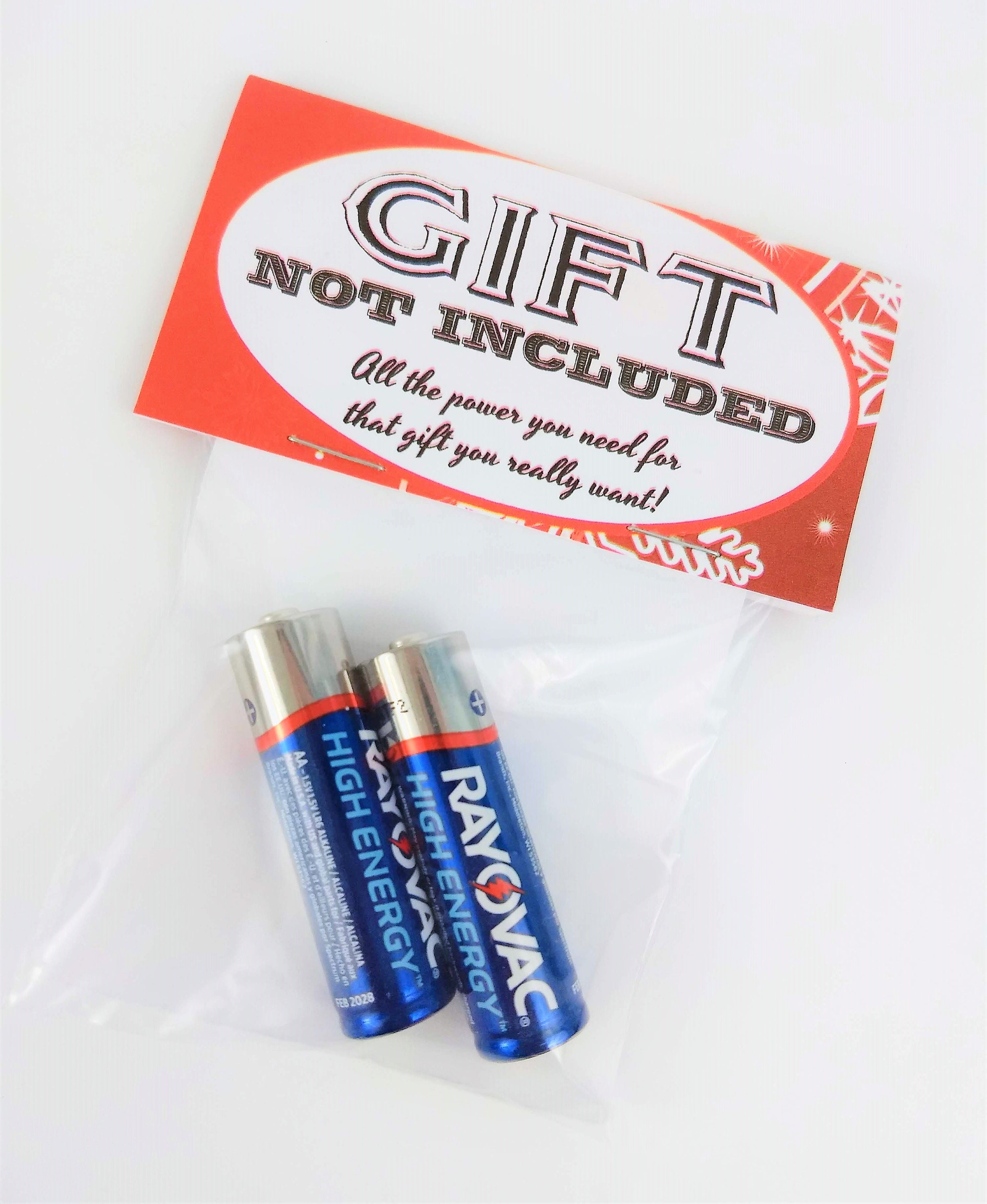 Gift Not Included Batteries Funny Gag Gift Stocking Stuffer