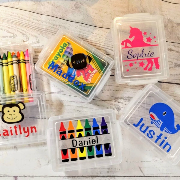 Personalized Crayon Box Case School Supplies | Holds 24 Standard Crayons