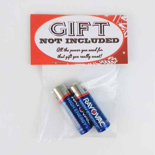 Gift Not Included Batteries Funny Gag Gift Stocking Stuffer