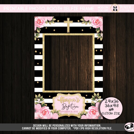 Digital Photo Booth Selfie Frame Baptism Christening Selfie Etsy