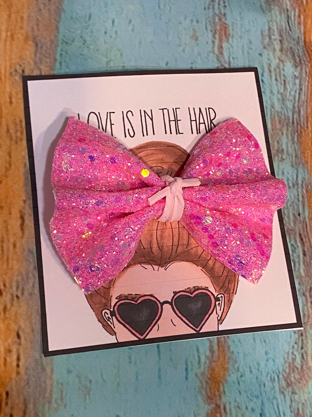 Glitter Bow Hair Brace Mellow Rose