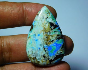 AAA Quality Azurite Turquoise Cabochons,100/% Natural Azurite Turquoise,Azurite Turquoise Loose Stone,Semi Precious 52Cts. 36X17mm.