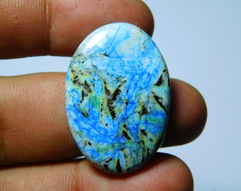 AAA Quality Azurite Turquoise Cabochons,100/% Natural Azurite Turquoise,Azurite Turquoise Loose Stone,Semi Precious 52Cts. 36X17mm.